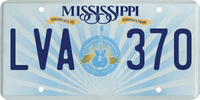 MS license plate LVA370