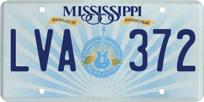 MS license plate LVA372
