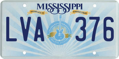 MS license plate LVA376