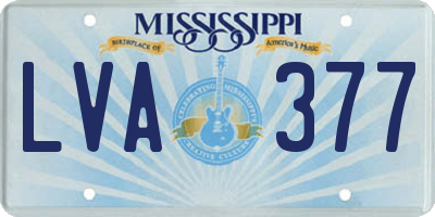 MS license plate LVA377