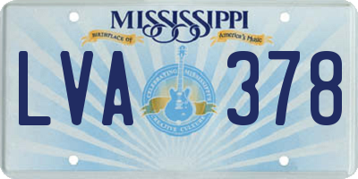 MS license plate LVA378