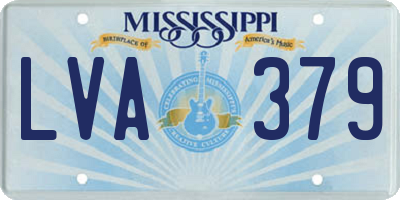 MS license plate LVA379