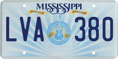 MS license plate LVA380