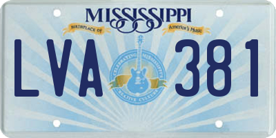 MS license plate LVA381