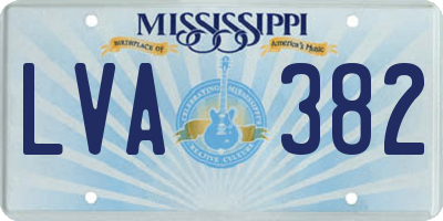 MS license plate LVA382
