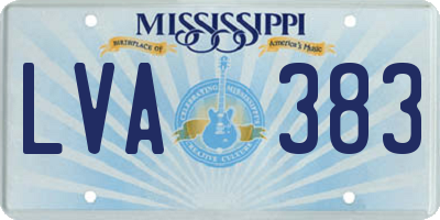 MS license plate LVA383