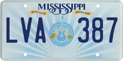 MS license plate LVA387