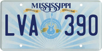 MS license plate LVA390