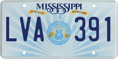 MS license plate LVA391