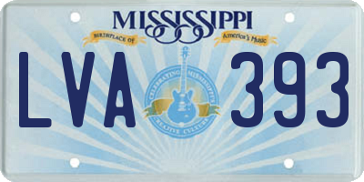 MS license plate LVA393