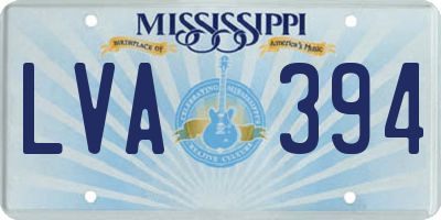 MS license plate LVA394