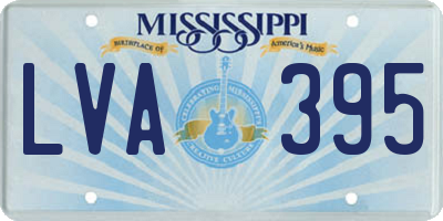 MS license plate LVA395