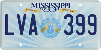 MS license plate LVA399