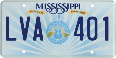 MS license plate LVA401