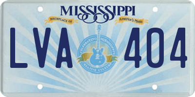 MS license plate LVA404