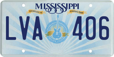 MS license plate LVA406