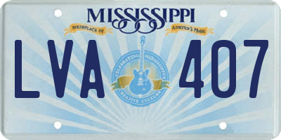 MS license plate LVA407
