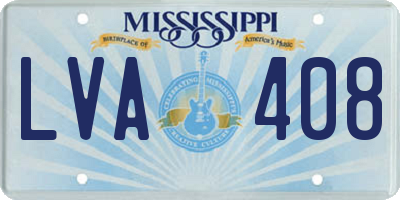 MS license plate LVA408