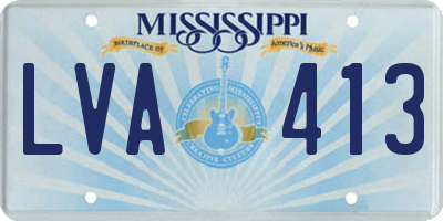 MS license plate LVA413