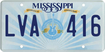MS license plate LVA416