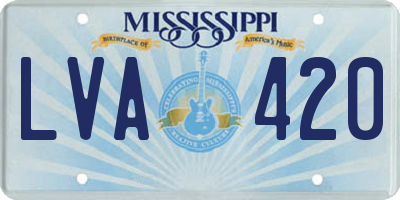 MS license plate LVA420