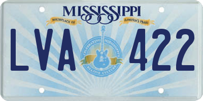 MS license plate LVA422
