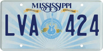 MS license plate LVA424