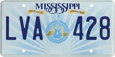 MS license plate LVA428