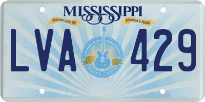 MS license plate LVA429