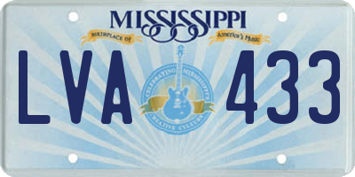 MS license plate LVA433