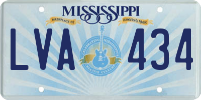 MS license plate LVA434