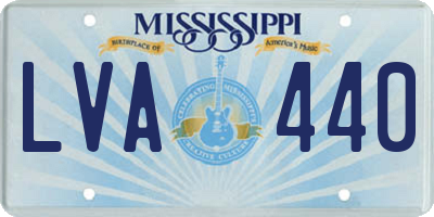 MS license plate LVA440