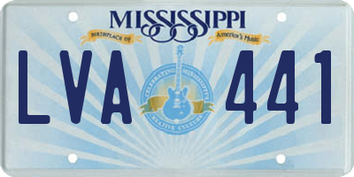 MS license plate LVA441