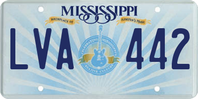 MS license plate LVA442