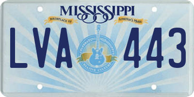 MS license plate LVA443