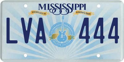 MS license plate LVA444