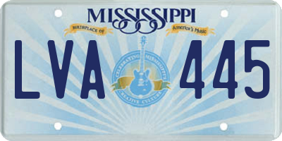 MS license plate LVA445