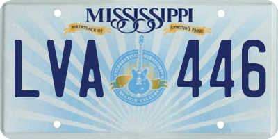 MS license plate LVA446