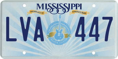 MS license plate LVA447