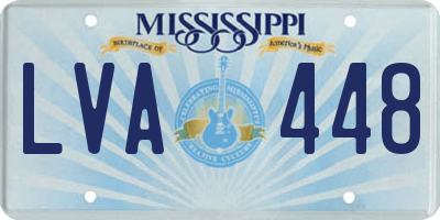 MS license plate LVA448