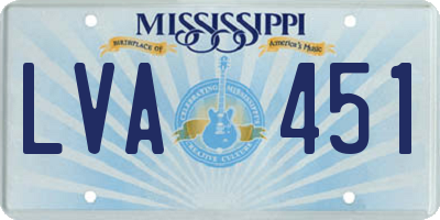 MS license plate LVA451