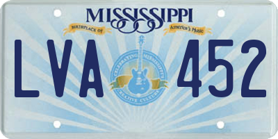 MS license plate LVA452