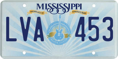 MS license plate LVA453