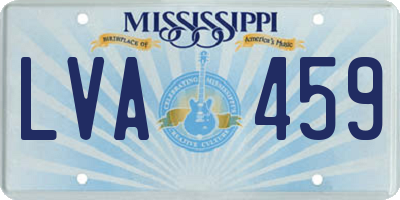 MS license plate LVA459