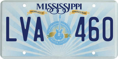 MS license plate LVA460