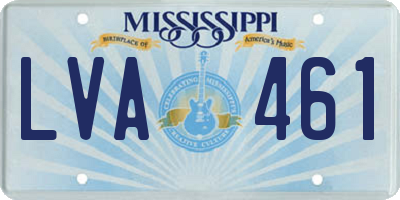 MS license plate LVA461
