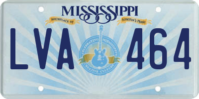 MS license plate LVA464