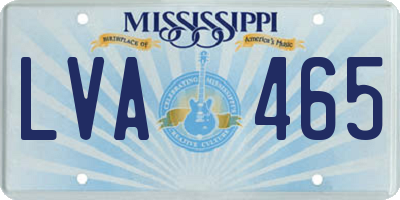 MS license plate LVA465