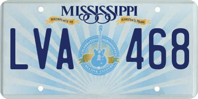MS license plate LVA468