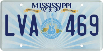 MS license plate LVA469